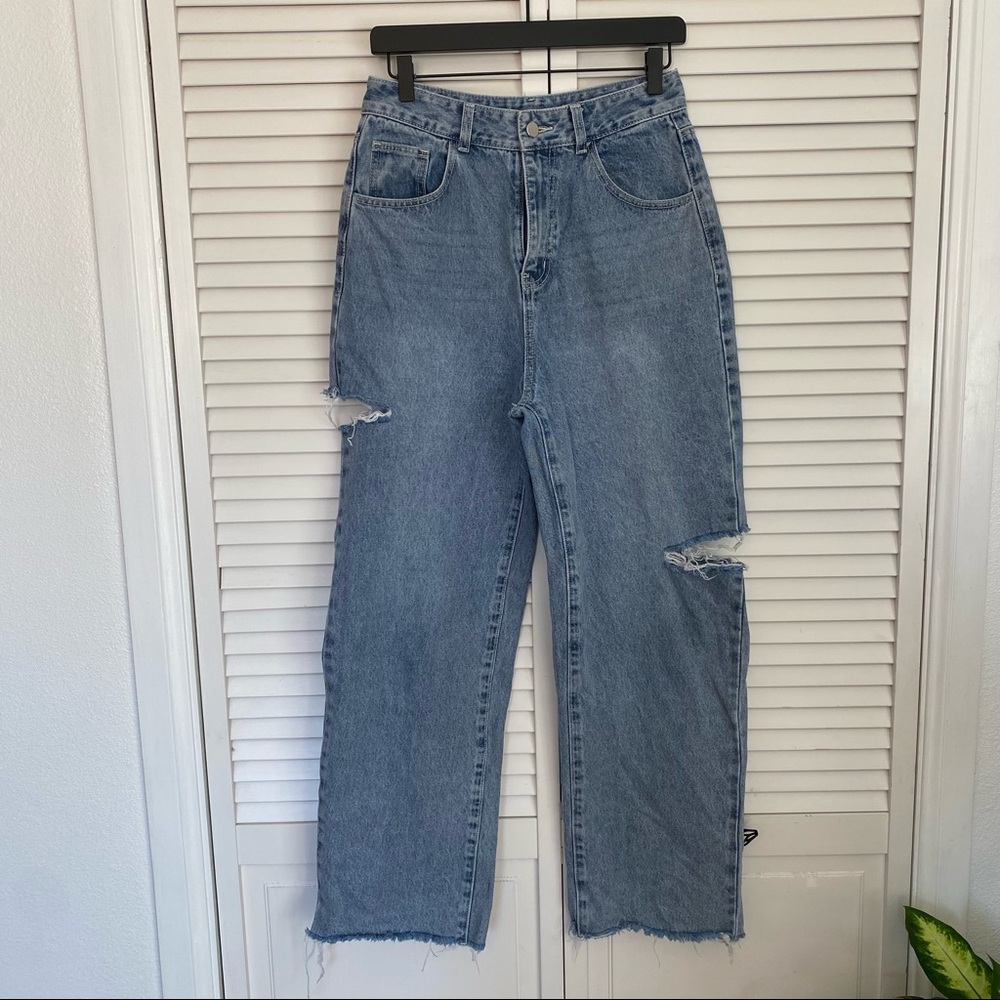 Shein DAZY High Waist Wide Leg Slashed Sides Streetwear Jeans